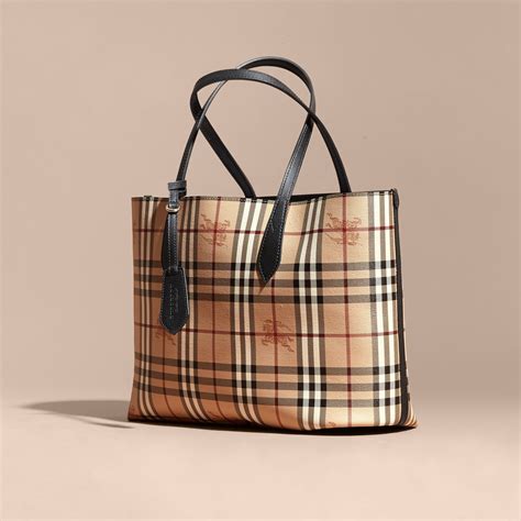 burberry medium reversible tote in haymarket|Burberry haymarket check tote sale.